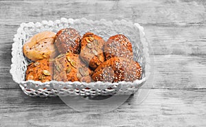 Three homemade rye buns