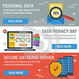 Three horizontal banners Data Privacy Day