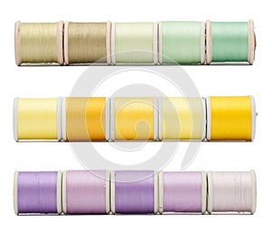 Three horizontal border rows of sewing threads