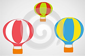 Three hot air balloons, VECTOR illustration