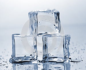 Three ice cubes