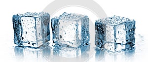 Three ice cubes