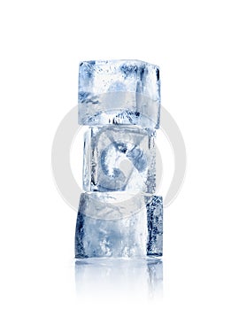 Three ice cubes