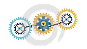 Three Interconnected Gears Mechanical System, vector design Generative AI