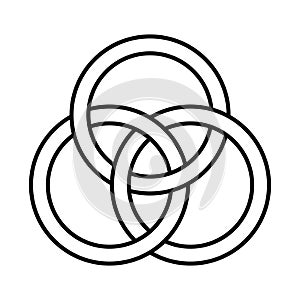 Three interlaced circles, a Trinity emblem, representing the union photo