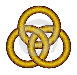 Three interlocking gold rings - Celtic knot
