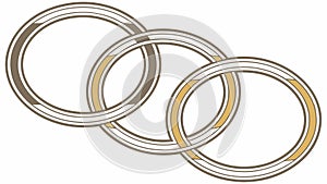 Three Interlocking Rings, Simple and Elegant Connection Symbol, vector design Generative AI