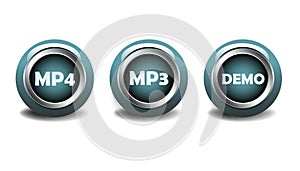 MP4, MP3 and demo buttons photo