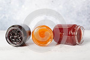 Three jar of jam and honey