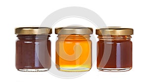 Three jar of jam and honey
