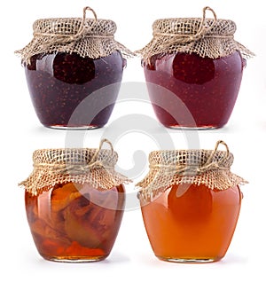 Three jar of jam and honey
