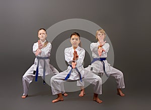 Three karate girls