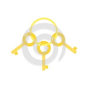 Three keys hanging on a ring