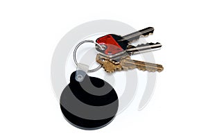 Three keys over white with black blank fob