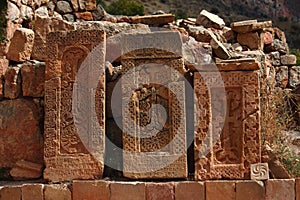 Three khachkars in Armenia