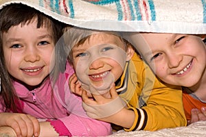 Three Kids Playing at Home