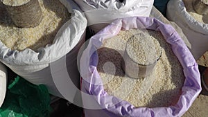 Three kind rice in local market , Chiang rai ,Thailand.