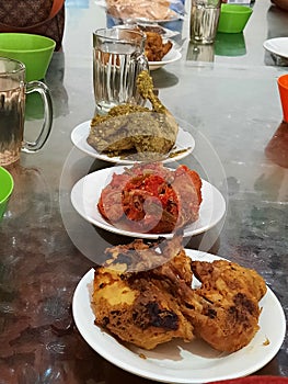 Three kind of traditional food from chicken