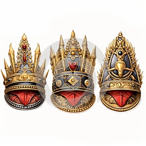 Three King Crowns For Illustration And Game Design