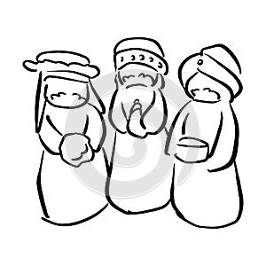 Three kings of Bethlehem Nativity concept vector illustration sk