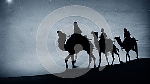 Three Kings Desert Star of Bethlehem Nativity Concept