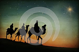 The three kings following the star photo