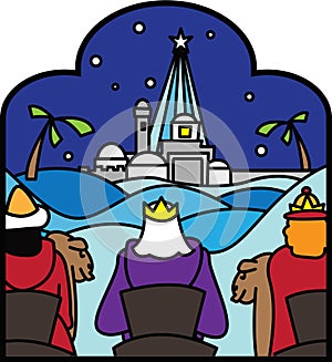 Three kings following star