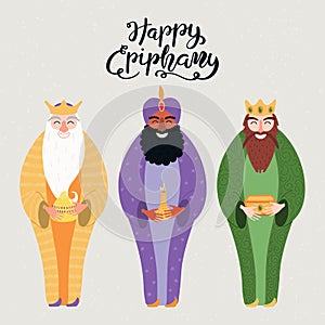 Three kings illustration, Epiphany quote