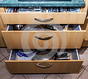 Three kitchen tray boxes for utensil