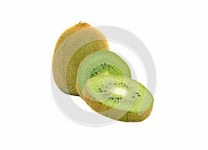 Three kiwifruit on white background