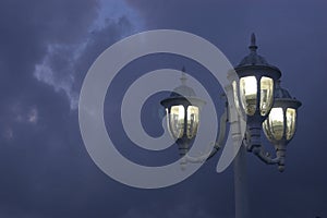 THREE LANTERNS AT NIGHT