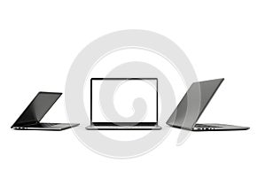 Three laptops in different angles