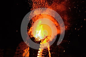 Three large torches for flaming ceremony, Japan