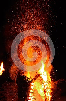 Three large torches for flaming ceremony, Japan