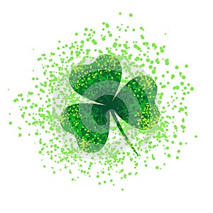 Three-leaf clover . Background with place for text. Symbol of St. Patrick`s Day. Vector