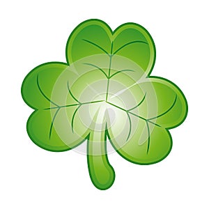 Three-leaf clover. Luck symbo. Vector icon.