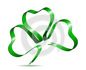 Three leaf clover shape from ribbon