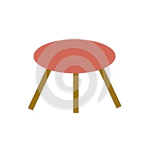 Three legged stool. isolated on white background