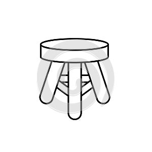 Three Legged stool outline icon photo