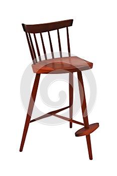 Three legged wooeden chair isolated photo