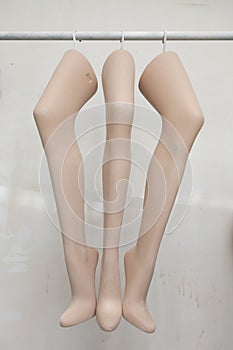 Three legs of mannequins