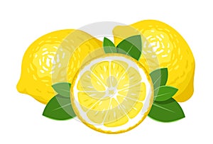 Tres limones en blanco 