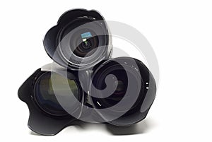 Three lenses for digital cameras. photo