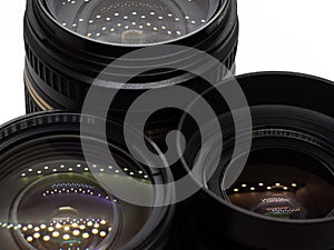 Three lenses from reflex cameras