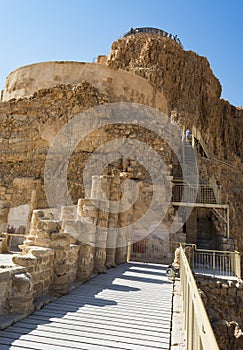 The Three Levels of the Northern Palace at Masada in Israel