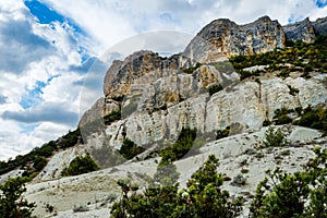 Three levels of rocks.