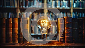 Three Light Bulbs on an Open Book