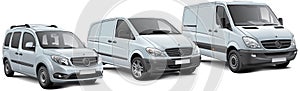 Three light commercial vehicles photo