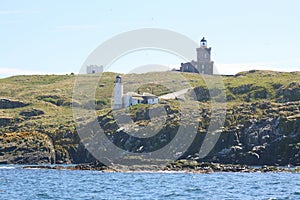 Three lighthouses on island