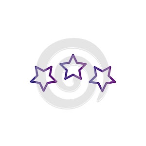 Three linear score stars in circle geometric shape. linear icon. Vector illustration isolated on white background